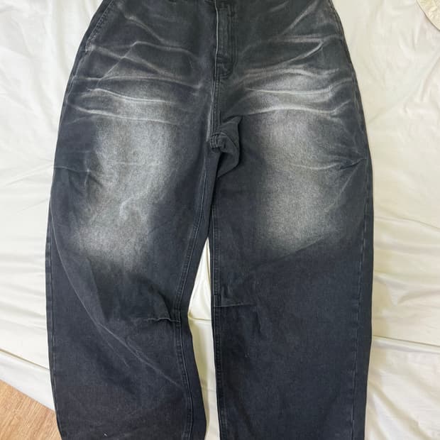 (L) ETCE WASHED BAGGY JEAN (GREY)