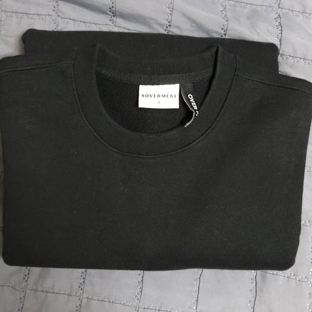 소버먼트 950g 솔리드 맨투맨 블랙 [오버핏]