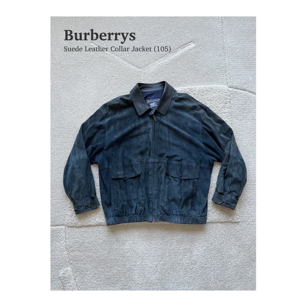 버버리 스웨이드 레더 카라 자켓 (105)