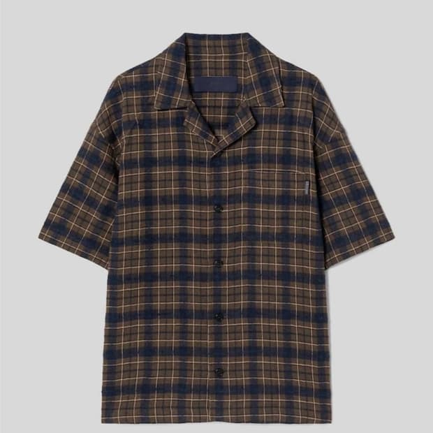 25SS 준지 콤마 체크 오픈 카라 셔츠 48