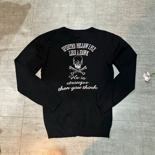 일본빈티지 Spiriteofellowifly 오리엔탈펑크갸루 니트가디건