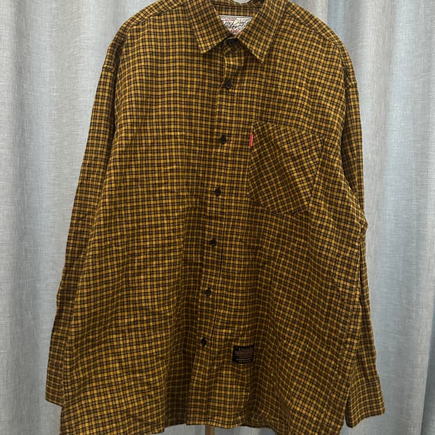 [UNDERAIR] 언더에어 체크 셔츠 - 머스타드 컬러