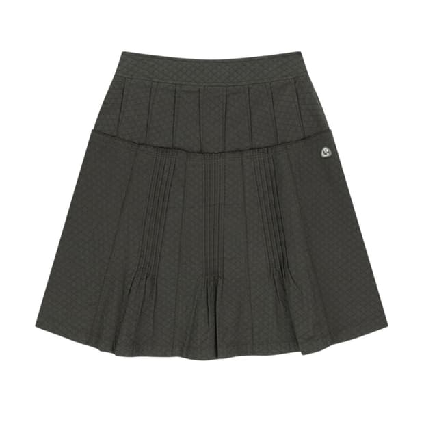 코이세이오 플라워 핀턱 스커트 차콜