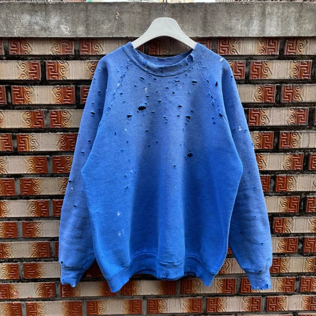 90s fruit of the loom 디스트레스드 스웻셔츠