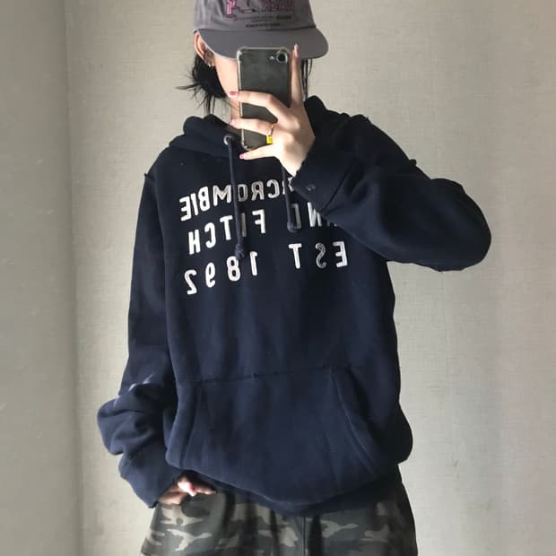 아베크롬비 네이비 후드티