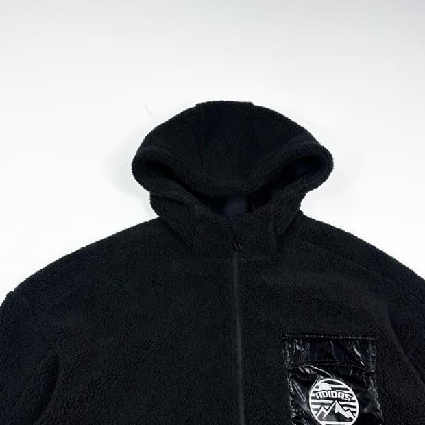 아디다스 쉐르파 블랙 후리스 후드집업 (실측 L 여성추천)