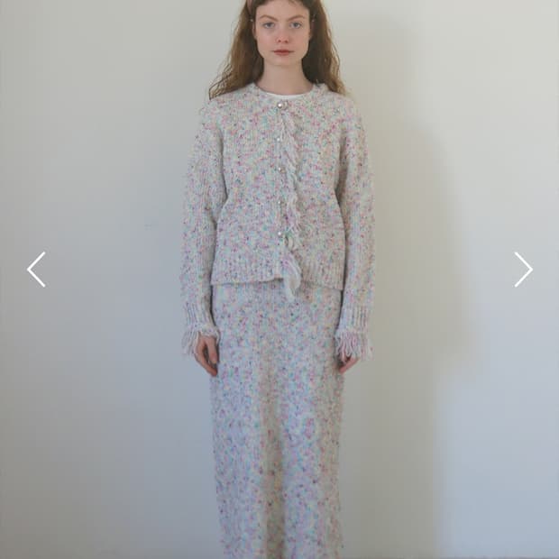 시눈 무스 가디건 스커트 세트