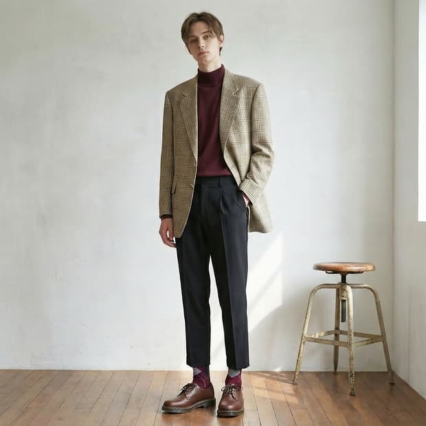 랑방(LANVIN) 정품 글렌체크 실크 블레이져 100