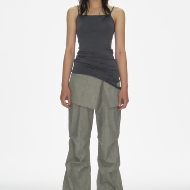CACELE 3WAY LAYERED SLEEVELESS, CHARCOAL