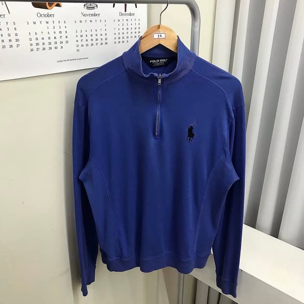 폴로 피마 코튼 빅포니 반집업 맨투맨