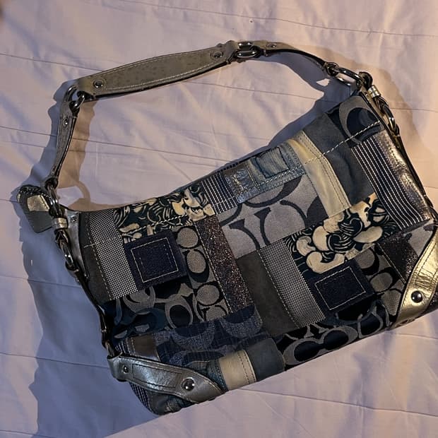 코치 데님 패치워크 가방 