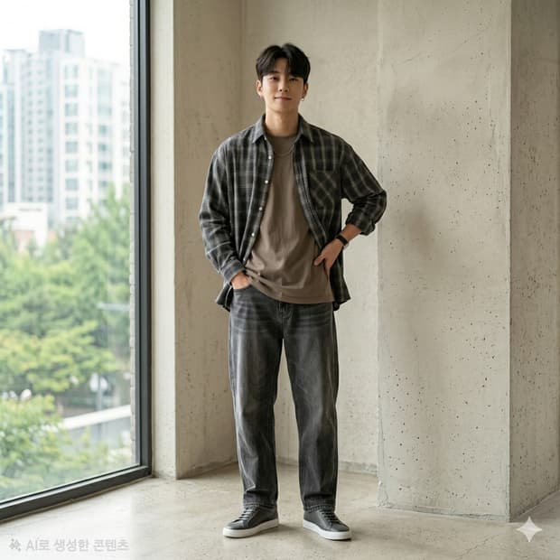 스튜디오 보니 헤링본 체크 셔츠