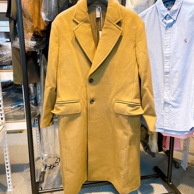 (정품/새상품) 언어펙티드 남성 카멜 캐시미어 울 롱 코트