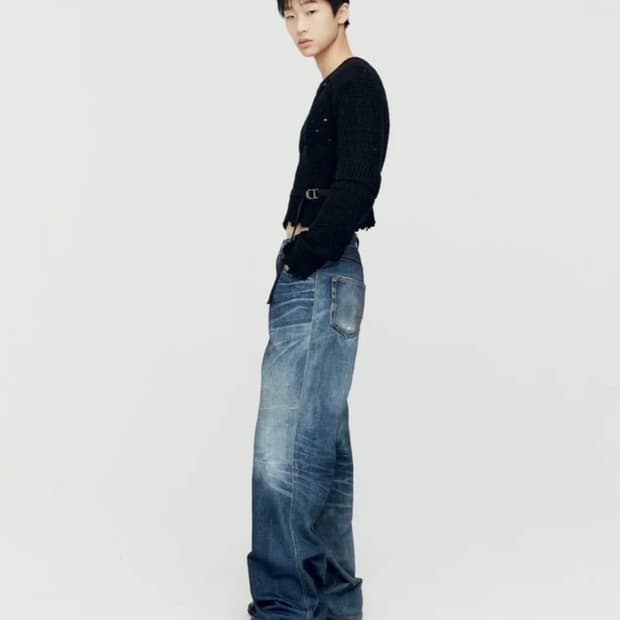 앤더슨벨 트롱프뢰유 프린티드 데님 팬츠