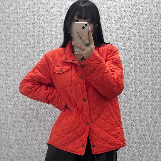 폴로 랄프로렌 키치 오렌지 깔깔이 퀄팅 경량패딩 자켓 XL C08977