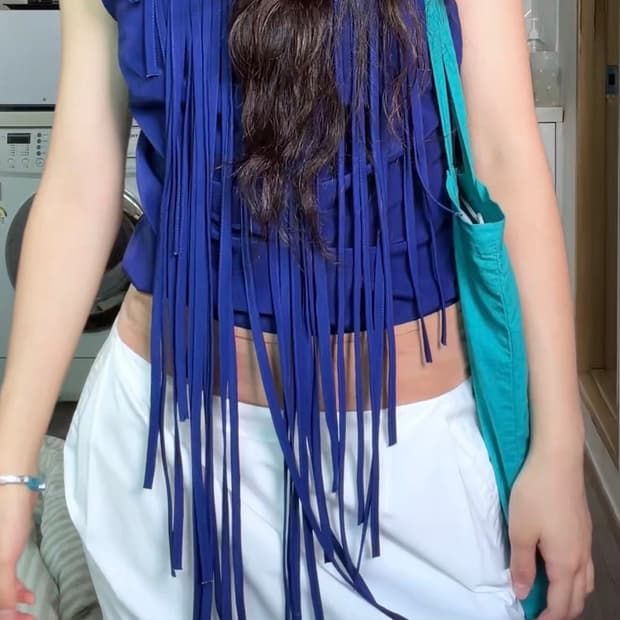Blue fringe dress