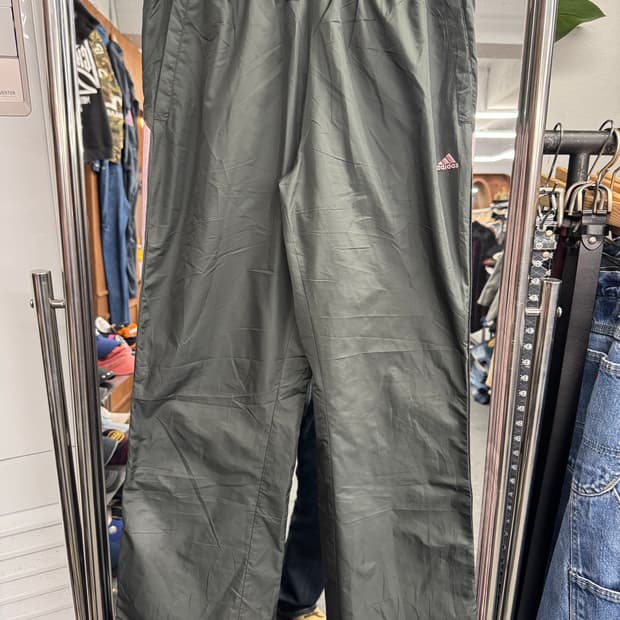 아디다스 올드스쿨 차콜/핑크 삼선 트레이닝 팬츠