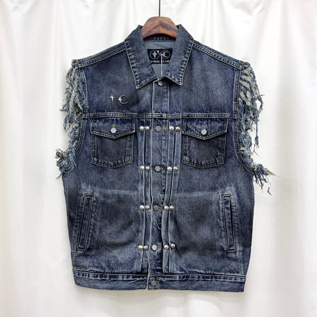 떠그클럽 25FW 엔젤스 데님 베스트 블루 새상품