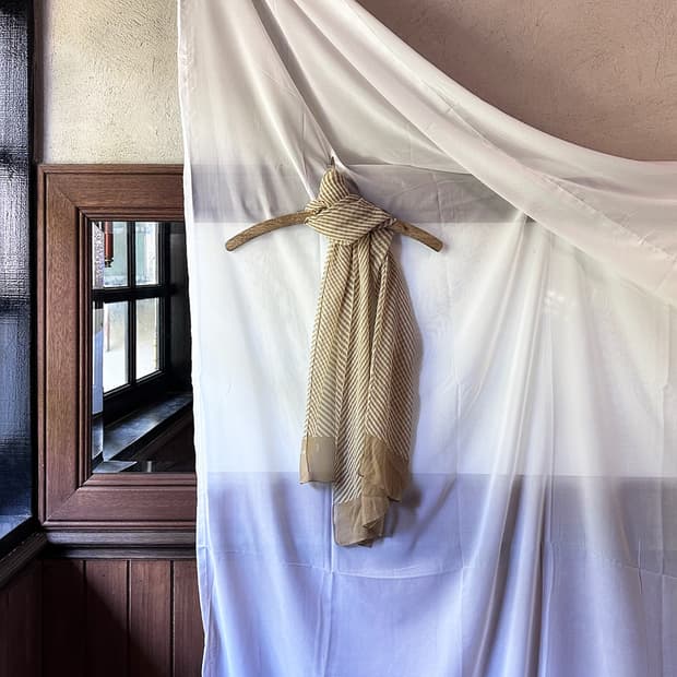 ELLE stripe sheer scarf