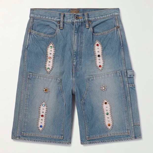 [34,36,38]캐피탈 25fw 스터드 리메이크 데님 팬츠