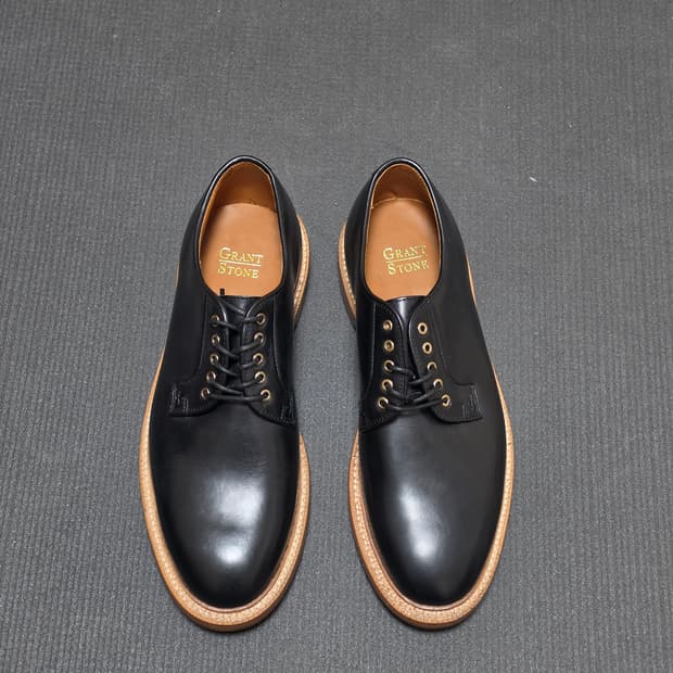 그랜트 스톤  더비슈즈 블랙 9D(plain toe blucher)