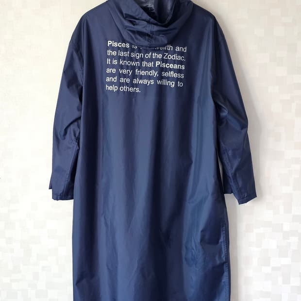 베트멍 물고기자리 롱 레인코트 네이비