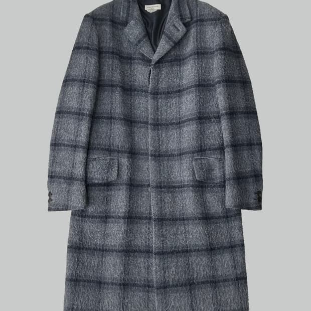 드리스반노튼  울 체크 체스터필드 코트 M