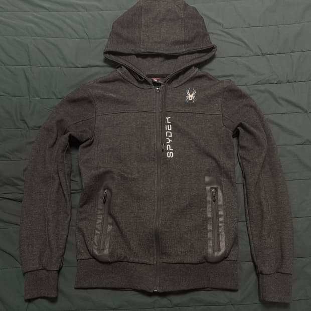 스파이더 슬림핏 후드집업