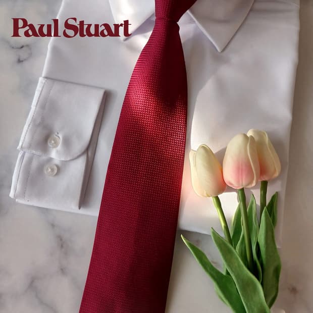 폴 스튜어트 실크 솔리드 자카드 넥타이 8.7cm A+등급 A18975
