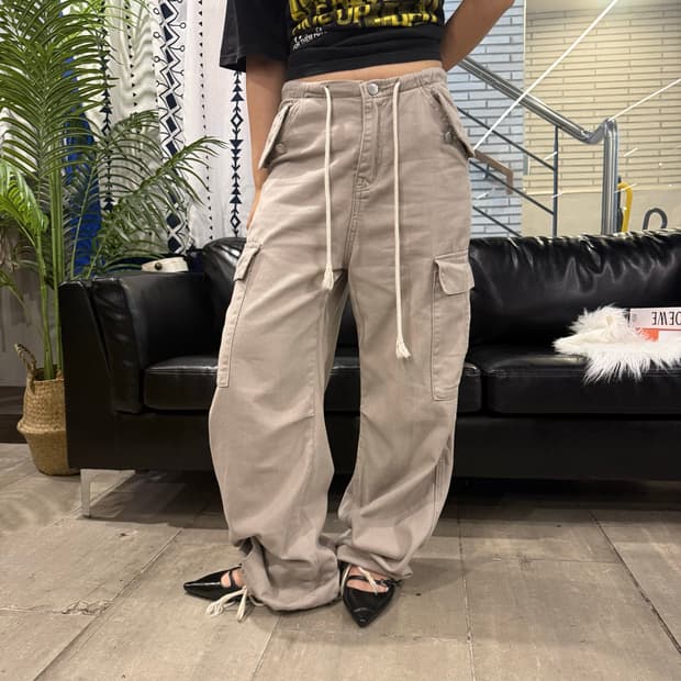Vintage 카고 밴딩 팬츠 아이보리