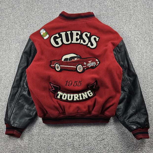 90's 게스 1955 투어링 배색 바시티 자켓 (100) / 10170