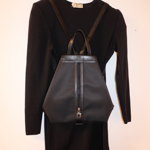 nylon&leather backpak #ClaudeMontana