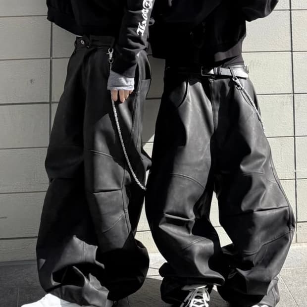 [M] mjd 3d knee 에코 레더 팬츠