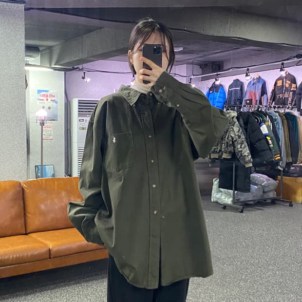 폴로 랄프로렌 클래식핏 카키 셔츠 B3672