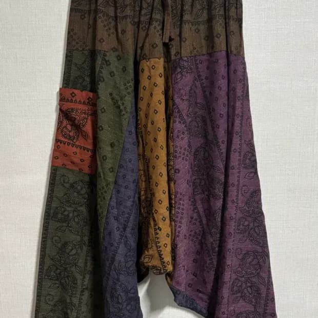 빈티지 히피 패치워크 팬츠