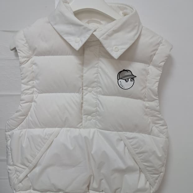 말본 골프 화이트 패딩조끼