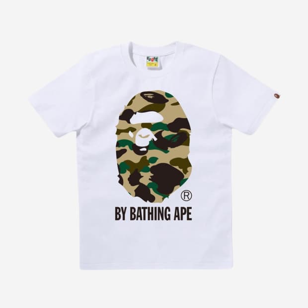 Bape 베이프 퍼스트 카모 바이 베이싱 에이프 티셔츠 화이트 옐로우