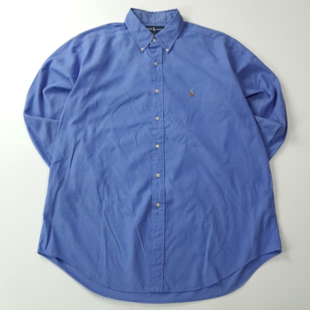 CJ059 XL 폴로 90s 홍콩판 핀포인트 블루 셔츠 남방