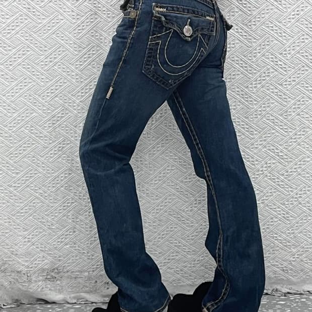 트루릴리전 빌리슈퍼티 로우라이즈 데님팬츠 28인치 C08234