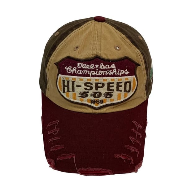 J.CAP&CO Y2K 아메카지 무드 하이스피드 자수 데미지 볼캡