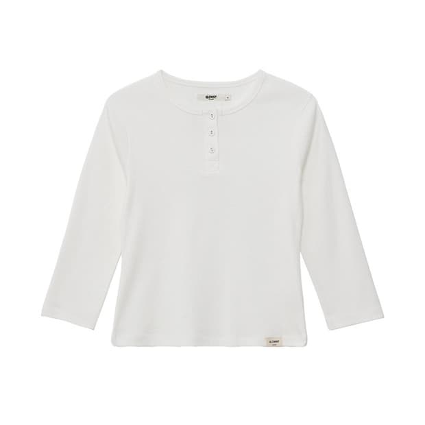 글로니 3/4 BUTTON FLY TEE 화이트