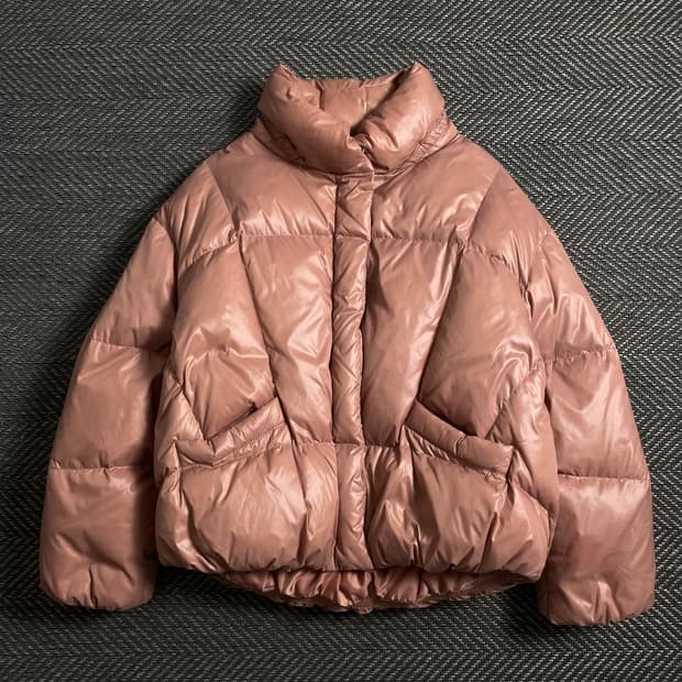 베네통 우먼스 글로시 덕 다운 패딩 점퍼o 4633