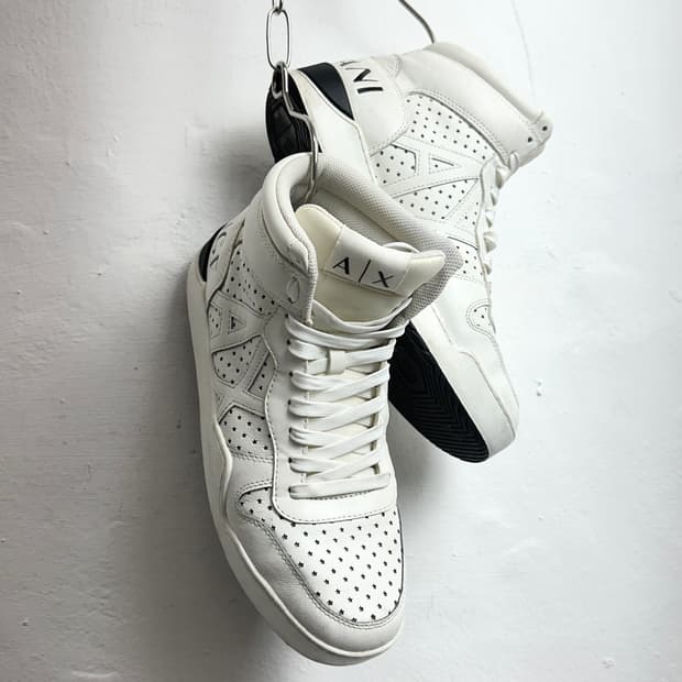 Armani Exchange High-Cut Leather Sneaker