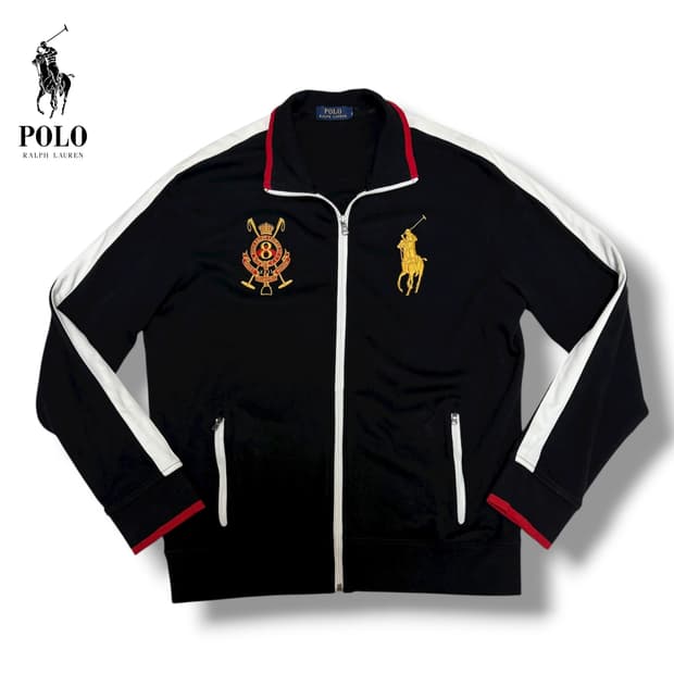 ⭐️희귀⭐️폴로 랄프로렌 빅포니 코튼집업 면져지 블랙 레드