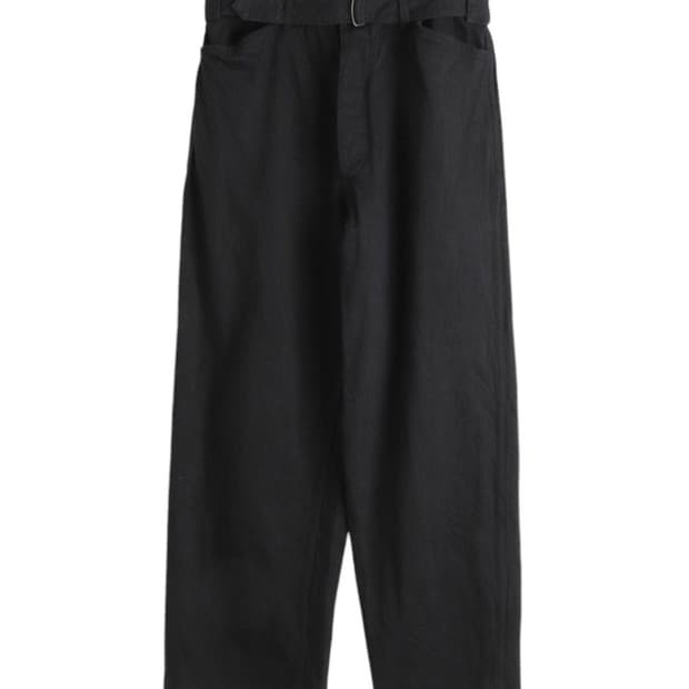 COMOLI 코모리 벨티드 팬츠 블랙 1