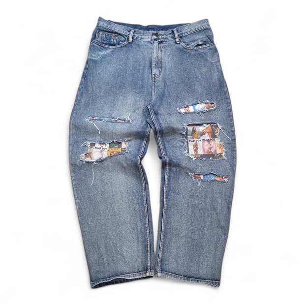 위캔더스 X 플레이보이 콜라보 데님 팬츠 (L)