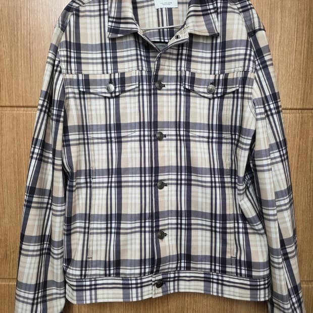 자라 체크 트러커 자켓 L