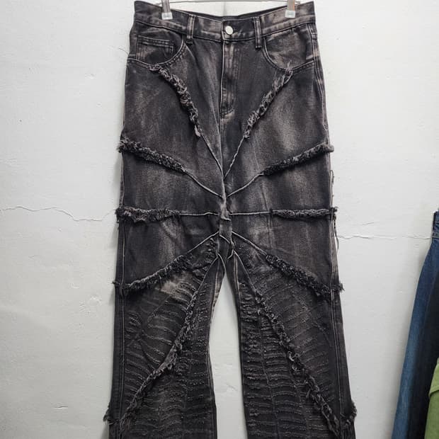 JPN 아사키 프레자키 RANDE 토네이도 와이드 흑청바지