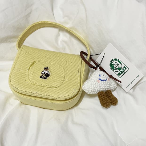 업사이클링 ) 재미삼아빈티지 티니위니 옐로우 미니백