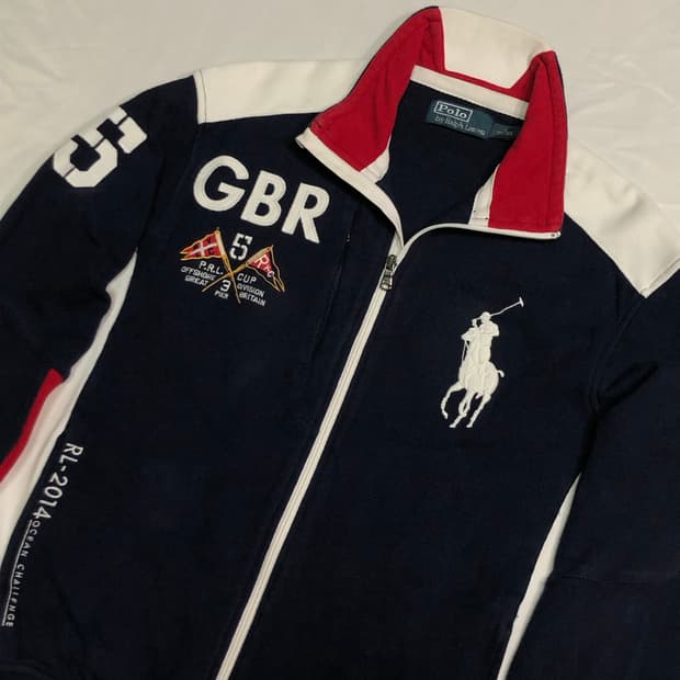 폴로 랄프로렌 빅포니 GBR 레이싱 잉글랜드 트랙탑 자켓